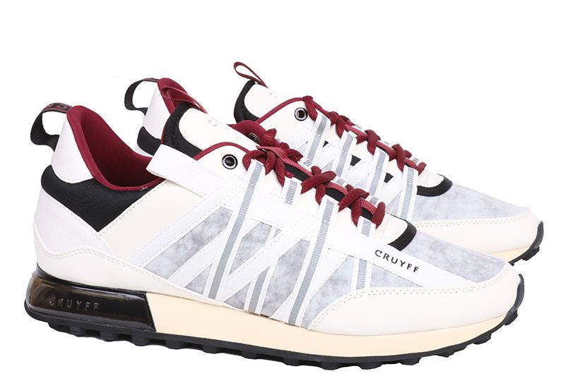 Cruyff Sneaker Fearia Wit Micro Ripstop/Leer Combi - Bormans Modeschoenen