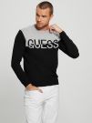 Guess - Alex Ls Cn Logo Sweater - Zwart