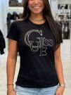 Guess - SS CN Guess Studded Tee - Zwart