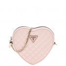 Guess - Rianee Quilt Mini Heart Bag - Roze