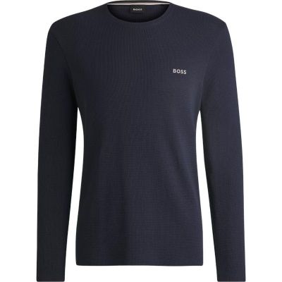 Boss - Waffle LS-Shirt - Blauw