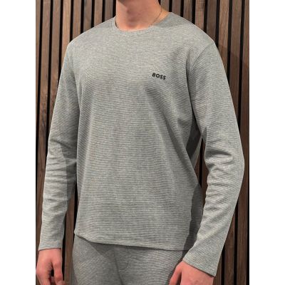 Boss - Waffle LS-Shirt - Grijs