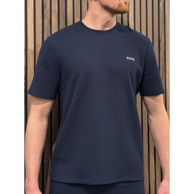 Boss - Waffle T-Shirt - Blauw