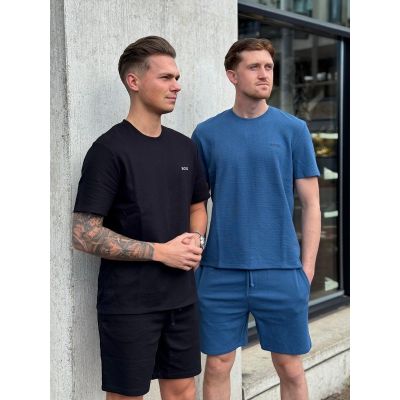 Boss - Waffle T-Shirt - Blauw