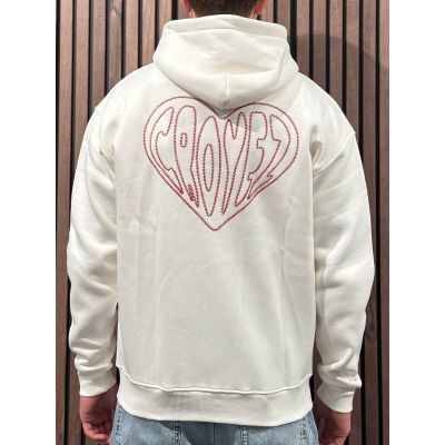 Croyez - Croyez Stiched Heart Zip Hoodie - Wit