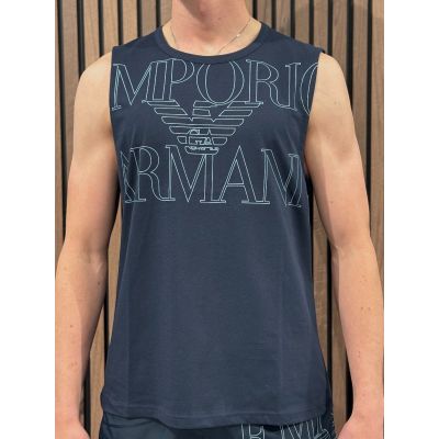 Emporio Armani - Man Jersey T-shirt Beachwear - Blauw