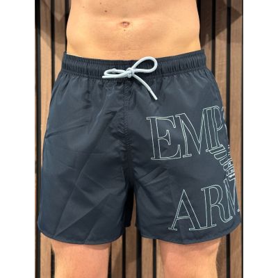 Emporio Armani - Man Woven Boxer Beachwea - Blauw