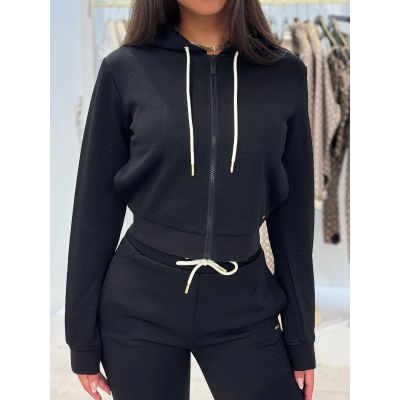 Guess Active - 3D Peony Zipper Hoodie Jacket - Zwart
