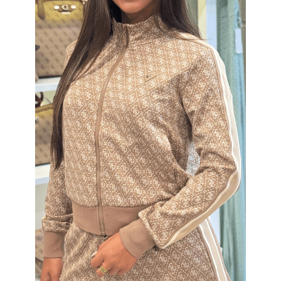 Guess Active - 4G Allover Jacqard Full Zip - Beige