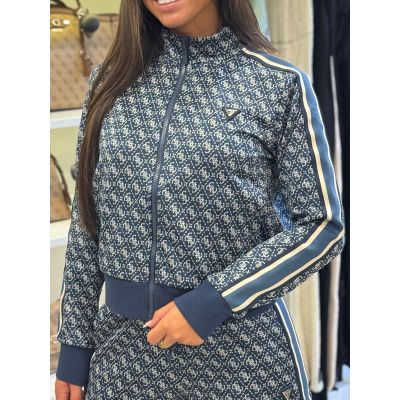 Guess Active - 4G Allover Jacqard Full Zip - Blauw