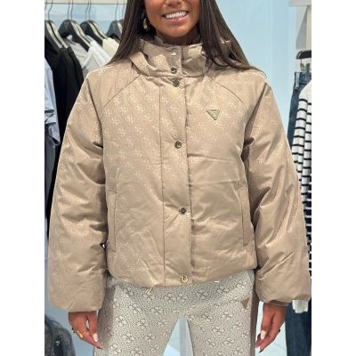 Guess Active - 4G Boxy Puffer Jacket - Beige