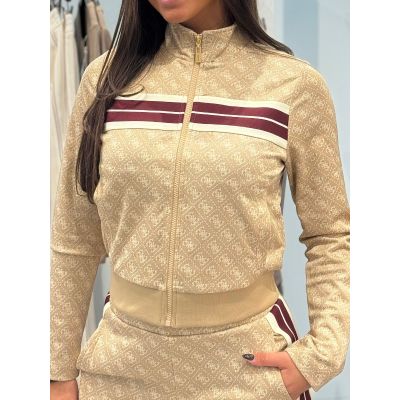 Guess Active - 4G Jacquard Full Zip Sweatshirt - Bruin