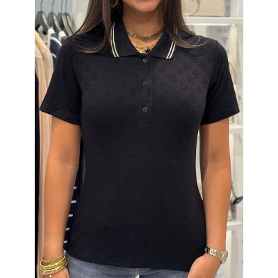 Guess Active - Peony Aop Ss Polo - Zwart