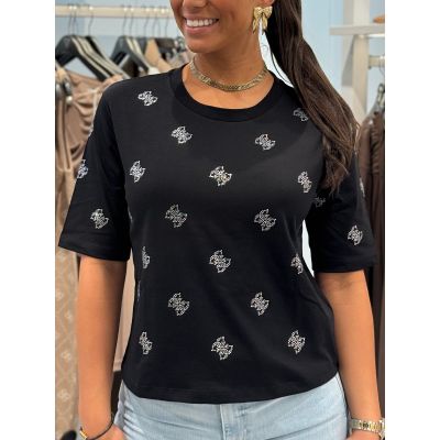 Guess Active - Silvy 4G Ss Cn T-shirt - Zwart