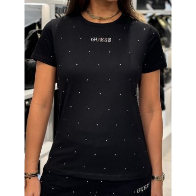 Guess Active - Rhinestones Ss Shirt - Zwart