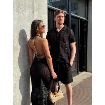 Guess - Aura Net Stitch Dress Swtr - Zwart