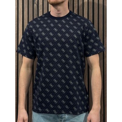 Guess - Cn Ss Jacquard 4G Knit Top - Blauw