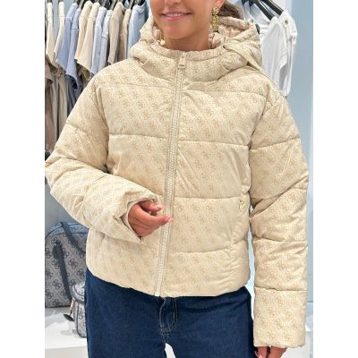 Guess - Daisy Puffer Logo Flock - Beige
