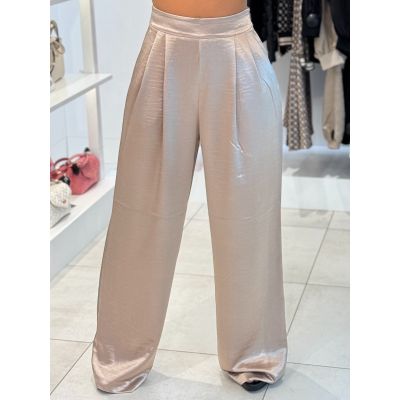 Guess - Katie Satin Wide Leg Pant - Beige