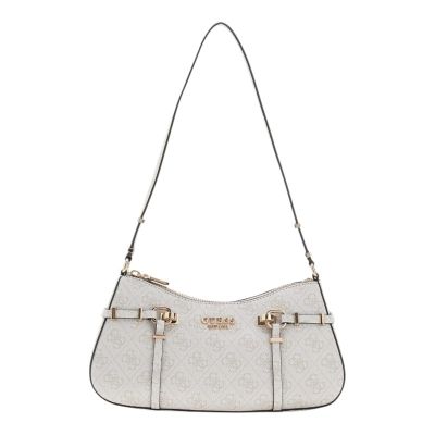Guess - Leona Logo Shoulder Bag - Beige