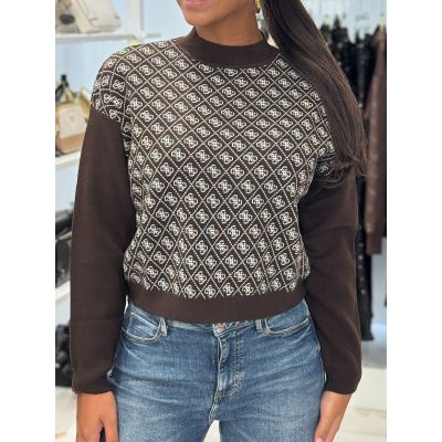 Guess - Ls Mn Aubrey 4G Swtr - Bruin