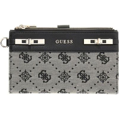 Guess - Melinda Logo Slg Dbl Zip Ornzr - Zwart