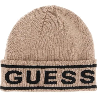 Guess - Logo Beanie - Beige