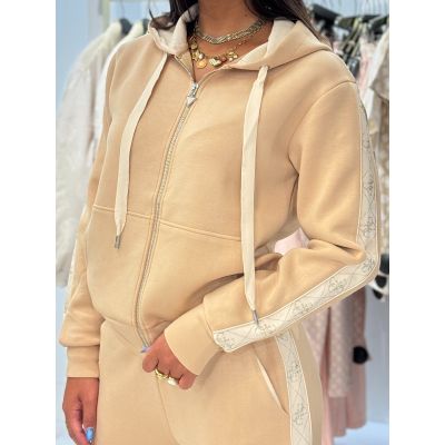 Guess - New Hooded Scuba Sweatshirt - Beige