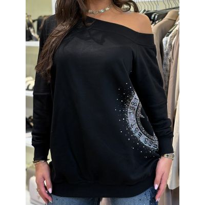 Guess - Off Shoulder 4G Sweatshirt - Zwart