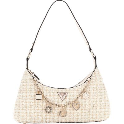 Guess - Everlee Top Zip Shoulder Bag - Beige