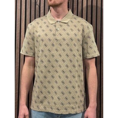 Guess - Ss All Over 4G Jacqaurd Polo - Beige