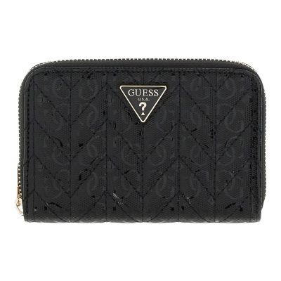Guess - Stacey Slg Medium Zip Around - Zwart