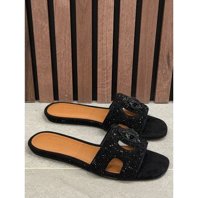 Kurt Geiger - Eagle Cut Out Flat Sdl Dr - Zwart