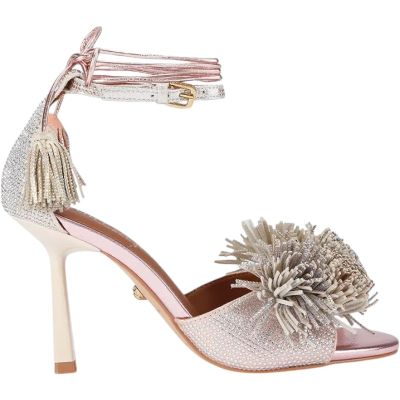 Kurt Geiger - Pom Pom Ankle Tie Sandal - Rosé