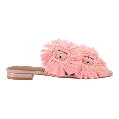 Kurt Geiger - Raffia Buckle Flat SDL - Roze
