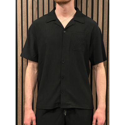 Malelions - Men Seersucker Shirt - Zwart