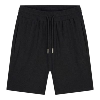 Malelions - Men Emblem Seersucker Shorts - Zwart