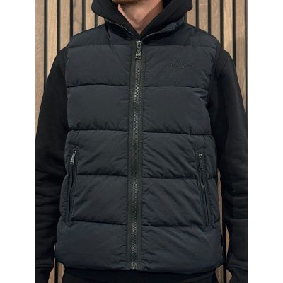 Malelions - Men Matt Crinkle Padded Vest - Zwart