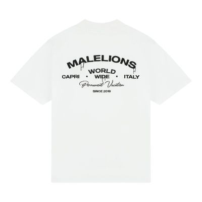 Malelions - Men Permanent Vacation T-shirt - Wit