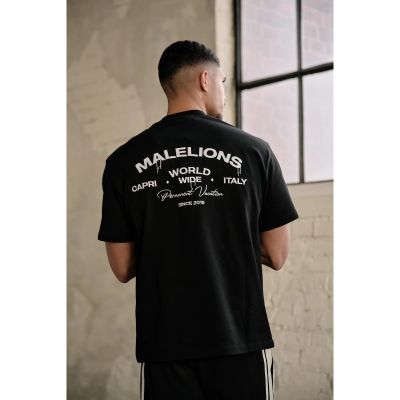 Malelions - Men Permanent Vacation T-shirt - Zwart