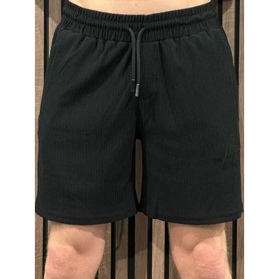 Malelions - Men Seersucker Shorts - Zwart
