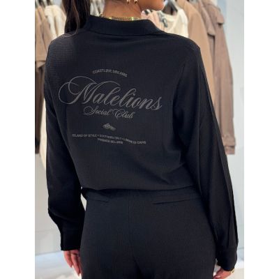 Malelions - Woman Seersucker Shirt - Zwart