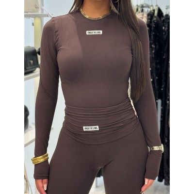 Unique The Label - Nena Long Sleeve Top - Cacao