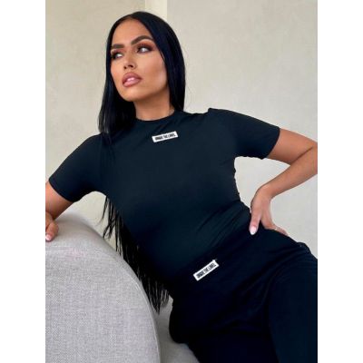 Unique The Label - Nena Short Sleeve Top - Zwart