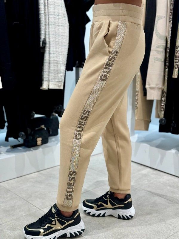 Guess - Studs Logo Sweatpants - Beige