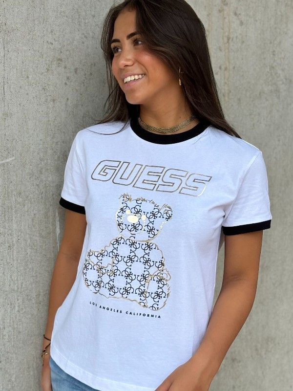 Guess Active - Midge Logo Bear Ss T-shirt - Wit