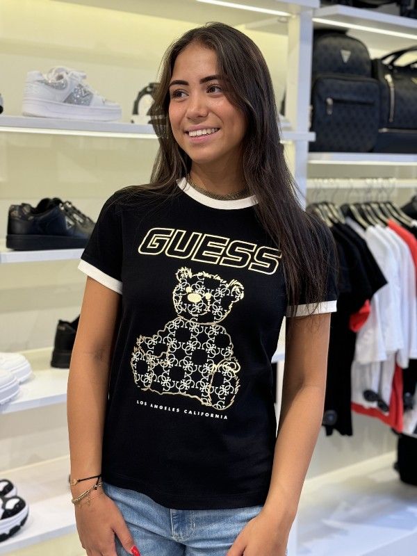 Guess Active - Midge Logo Bear Ss T-shirt - Zwart