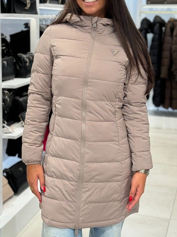 Guess Active - New Aleta Long Puffer Jacket - Beige