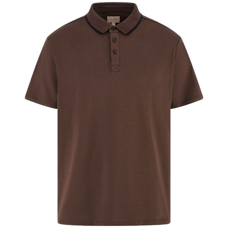 Guess - Es Ss Paul Pique Tape Polo - Bruin