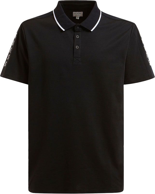 Guess - Es Ss Paul Pique Tape Polo - Zwart